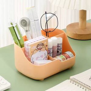 Multi Function Cosmetic Vanity Plastic <b>Makeup</b> Organizer 1-3L Simple Style 4 In 1 Desktop Storage <b>Box</b> For Beauty Tools - Product Image 4