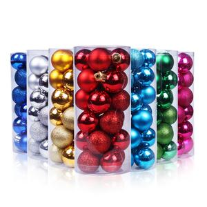 24 boules <span class=keywords><strong>de</strong></span> Noël en plastique incassable <span class=keywords><strong>de</strong></span> haute qualité <span class=keywords><strong>de</strong></span> 2,36 po pour décorations <span class=keywords><strong>de</strong></span> fête pré-attachées pour couronnes - Product Image 3