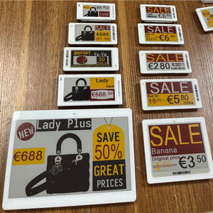 esl tag 2.9 inch electronic shelf labels (elabels) 4 Color E ink Epaper BLE 5.0 Electronic Price Tag Digital Retail RED Display - Product Image 1