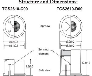 フィガロ 1-25%LEL 半導体LPGガスセンサー <span class=keywords><strong>TGS2610</strong></span> <span class=keywords><strong>TGS2610</strong></span>-C00 <span class=keywords><strong>TGS2610</strong></span>-D00 - Product Image 5