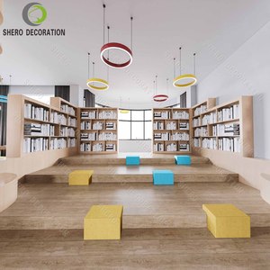 Morden Libreria Mobili in legno biblioteca scaffali per libri di alta qualità per la biblioteca di bellezza da parete vetrina - Product Image 3