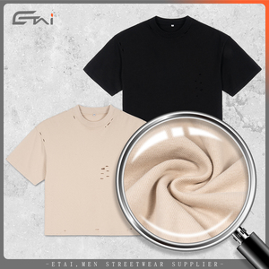 Haute qualité lâche surdimensionné lavage hommes T-<span class=keywords><strong>shirt</strong></span> impression personnalisée vierge en détresse <span class=keywords><strong>Vintage</strong></span> t-shirts pour hommes - Product Image 6