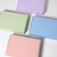 Boîte d'expédition pliable auto-érectible en carton ondulé de 2 mm, écologique, recyclable, réutilisable, impression personnalisée, couleur pastel, emballage cadeau pour
