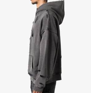 <span class=keywords><strong>Sudadera</strong></span> con Capucha de Estilo Urbano, Lavada al Ácido, 100% Algodón, Vintage, Desgastada, con Logotipo Bordado en 3D Personalizado, Talla Grande para Hombre, Venta al Por Mayor - Product Image 3