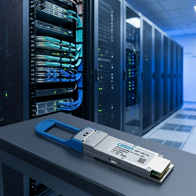 For Compatible 400G QSFP-DD Fiber Optic Transceivers 1310nm LC Duplex 10km 100Gbps FTTH DC 5V Commercial Operating Temperature