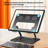 Support pour tablette et ordinateur portable, pliable, réglable en hauteur, plateforme de refroidissement en alliage, rotatif, cadre réglable en hauteur