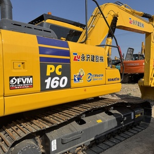 Excavadora de orugas hidráulica usada Komatsu PC160LC-7 de 16 toneladas, eficiente, robusta y con pocas horas de uso, para ingeniería municipal. - Product Image 5
