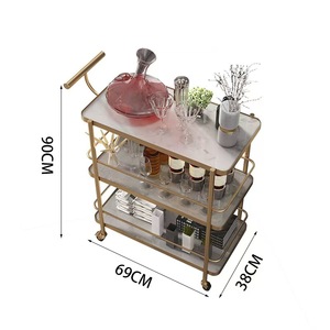 Chariot de bar à cadre en métal de luxe nouvel état chariot de salle à manger pour la maison hôtel servant des boissons liqueurs camions de nourriture <span class=keywords><strong>meubles</strong></span> - Product Image 2