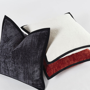 Housse <span class=keywords><strong>de</strong></span> coussin carrée épaisse en chenille pour <span class=keywords><strong>Amazon</strong></span>, style moderne blanc et rouge, pour <span class=keywords><strong>canapé</strong></span> <span class=keywords><strong>de</strong></span> salon, coussin décoratif doux tissé - Product Image 4