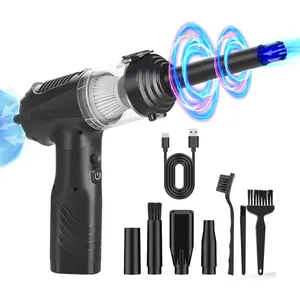 2 In 1 Air Duster and Vaccuum Compressed 100000 Rpm Lcd Cordless Air Duster Mini Vacuum Cleaner 3 Speeds Cordless Air Duster
