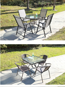 Mesa de Comedor Plegable de Lujo con Tapa de Cristal Wayon, Mesa Portátil Cuadrada y Redonda para Exteriores, para Balcón y Jardín - Product Image 4