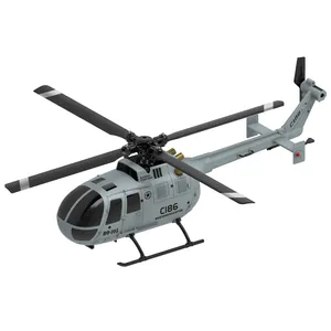 2022新型C186遥控直升机BO105遥控飞机6轴电子陀螺仪儿童稳定气压玩具