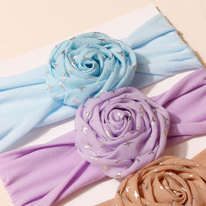 3 Stück New European American Style Niedliche Baby Blume Solid Elastic Nylon Stirnband Komfortable Kinder Haarschmuck - Product Image 5