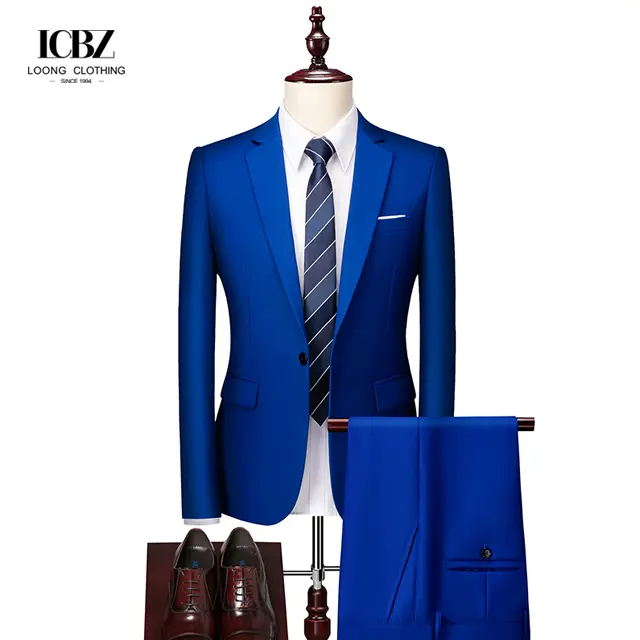 LCBZ OEM कस्टम 3Pcs लक्जरी बहु रंग कार्यालय सूट पुरुषों की शादी औपचारिक पहनने मानक आकार सूट जैकेट बिजनेस सूट