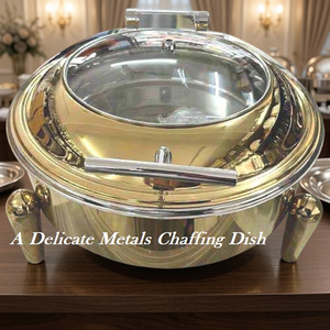 Services de vaisselle de luxe en acier inoxydable pour réchauds de buffet, idéaux pour mariages et maintien au chaud des aliments DCD-002 - Product Image 6