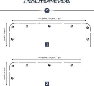 CF personnalisé réglable 24 crochets moderne en acier inoxydable incurvé rideaux de douche <span class=keywords><strong>tringle</strong></span> en forme de U deux méthodes d'installation pour salle de bain - Product Image 2