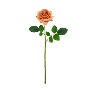BL-3760 China wholesale price artificial white rose head flower single rose for wedding home decoration and gift