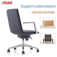 Chaise de bureau exécutive moderne en cuir, réglable en hauteur, pivotante, inclinable, accoudoirs fixes, roulettes silencieuses, pour la maison et l'atelier
