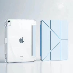 Ốp lưng đa năng hỗ trợ 3+Y Transformer, chất liệu silicon TPU + PC Acrylic, mặt lưng bằng da PU nửa dán, dành cho iPad - Product Image 1