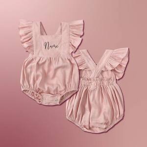 Ensemble de barboteuse pour bébé en tricot personnalisé avec manches volantées Idées cadeaux mignonnes pour les bébés âgés de 3 à 24 <span class=keywords><strong>mois</strong></span> - Product Image 3