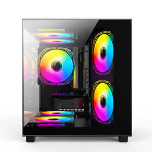 Boîtier d'ordinateur de jeu <span class=keywords><strong>compact</strong></span> Micro ATX blanc, châssis double verre trempé, prend en charge les GPU de 290 mm, flux d'air élevé, boîtier <span class=keywords><strong>PC</strong></span> OEM - Product Image 4
