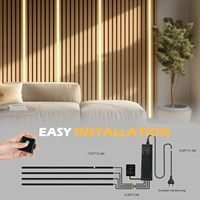 Panneaux acoustiques LED 24M avec éclairage intégré, disposition Agi32, interrupteur tactile dimmable, étagères et armoires en aluminium découpables, noir sans couleur