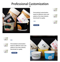 Grands pots à glace personnalisés avec logo, biodégradables, en matériaux recyclés, contenants à emporter, coupes à gelato, vente en gros avec couvercles
