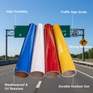 Film réfléchissant PMMA à indice de réfraction élevé, longue durée de vie, auto-adhésif, pour signalisation routière et marquage routier, expédition mondiale - Product Image 1
