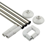 Ensemble de rideaux de douche incurvés imperméables pour salle de bain, pour séparation humide/sec, avec installation magnétique sans perçage, comprend une barre en forme de U