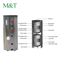 Chauffe-eau solaire à induction 2-en-1 de 200 litres en acier inoxydable SUS304, 6 kW, pour usage hôtelier, avec pompe à chaleur air-air, réservoir d'eau chaude 24V