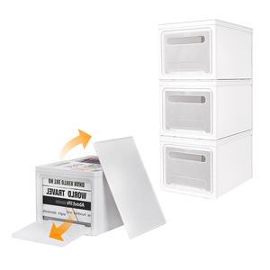 Storage Box Plastic 3 Pieces BPA Free Premium Stackable Plastic Toys Organizer Food Storage Boxes Bins Lid Storage Container Set