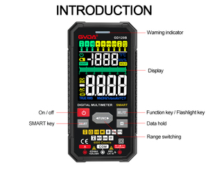 GVDA GD120B 6000 Comptes Affichage Numérique VA Fréquence Capacité 60mF Testeur Électrique DMM Multimètre Intelligent en Stock - Product Image 4