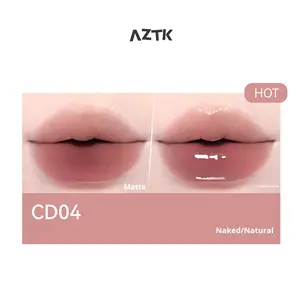Aztk Rouge à lèvres double embout, fini mat, effet boue, brillant miroir, effet repulpant, couleur nude naturel, taille standard, Shanghai - Product Image 6