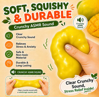 Jouet Squishy Réaliste en Forme de Fruit, Sonore et Croquant, à Température Variable, en Forme de Mangue, Matériau Brique, Unisexe, à partir de 5 ans