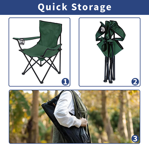Fauteuil pliant portable ultra-léger WOQI en tissu Oxford avec cadre en fer, design moderne, pour randonnée, logo personnalisé, approvisionnement en gros direct usine - Product Image 4