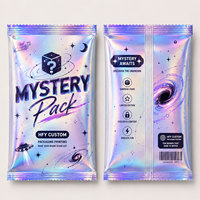 Sachet d'emballage scellé à chaud pour cartes à collectionner, imprimé sur mesure, pour jouets mystères, avec feuille d'or, pochette de rangement en plastique, sac de protection