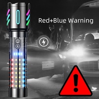 Wason produsen profesional plastik dan aluminium Aloi 2 In 1 OEM senter Laser Putih obor dengan lampu peringatan merah biru
