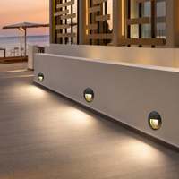 Lumière d'escalier ronde LED IP65 étanche pour extérieur, jardin, mur, encastrée, 3W, blanc chaud