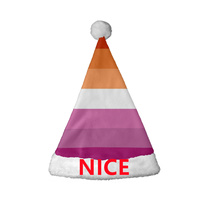 Chapeau de Noël personnalisé arc-en-ciel lesbien à sept bandes, imprimé par transfert thermique, pour événements Pride et fêtes d'Halloween