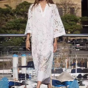 ชุดเดรสลำลองแบบใหม่ คอวี แต่งลูกไม้ พร้อมชุดชั้นในแบบผูกคอ ชุดเซ็ต 2 ชิ้น แฟชั่น - Product Image 3