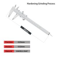 NEWJieLi NYK-200 Calibre à vernier 200 mm en acier inoxydable, outil de mesure, précision IP54, résolution 0,04 mm, précision 0,02 mm