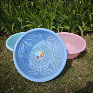 Round Vegetable Washing <b>Basket</b> 38x15cm PP Material <b>Stackable</b> Food Storage <b>Basket</b> Kitchen Use - Product Image 2