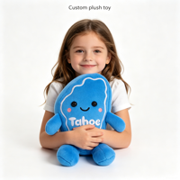 Poupée en peluche personnalisée avec logo brodé, design personnalisé, mascotte de dessin animé