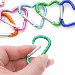 Custom Aluminum Carabiner Keychain in Star Love Heart Bone Shapes D-Ring DIY Bag Phone Chain <b>Hook</b> Accessory for Promotional Gift - Product Image 4