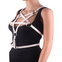 Harnais punk, soutien-gorge de rave, vêtements de danse BDSM, sous-vêtements pour femmes, bas à bretelles, porte-jarretelles réglables, hauts de costume sexy bondage 3D