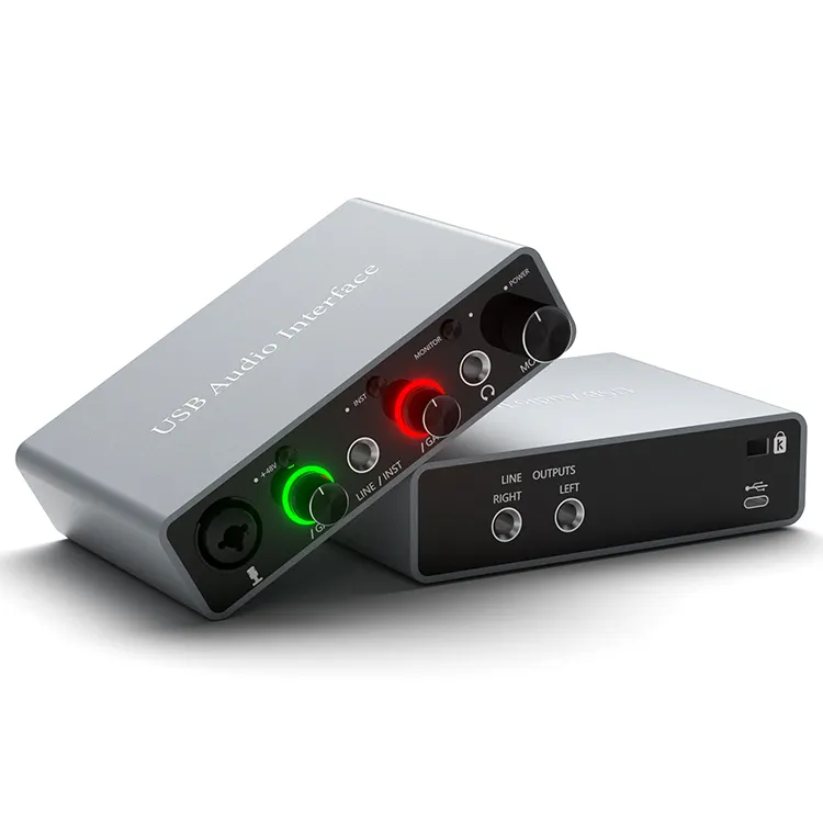 Personalizzabile xlr 24bit-192khz interfaccia wrugste audio in studio registrazione 2 i2 mixer m audio uac scheda audio usb interfaccia audio