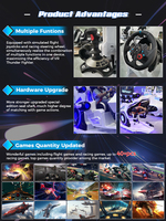 360 °   Silla Simuladora de Movimiento VR 3 en 1: Máquina Arcade de Vuelo, Carreras y Tiro con Plataforma Dinámica para Centros Comerciales