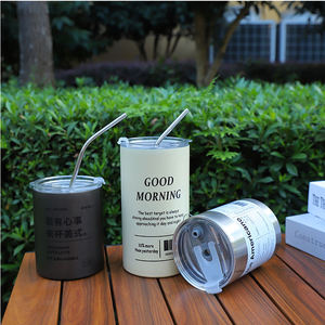 แก้วกาแฟลาเต้สแตนเลส 304 แบบสุญญากาศสองชั้น ขนาด 300-600 มล. พร้อมฝาปิดแบบมีจุกสำหรับดูด ใช้ในออฟฟิศ ขายส่ง - Product Image 5