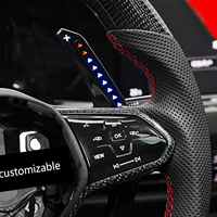 Volant en fibre de carbone personnalisé avec écran LED, palettes de changement de vitesse LED, ensemble de mise à niveau sport racing pour VW Golf 8 R MK8 GTI GTE GTD