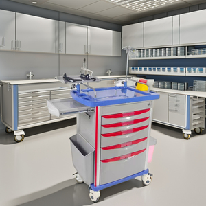 Chariot médical d'urgence multifonctionnel pour mobilier hospitalier, avec tiroir, roues silencieuses en acier inoxydable et matériau ABS pour les secours - Product Image 3